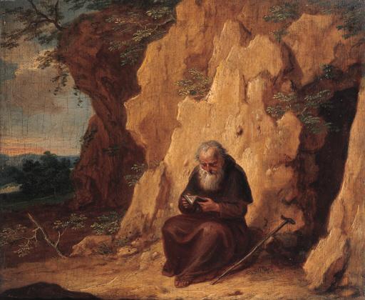 Balthasar Beschey - A hermit by a grotto
