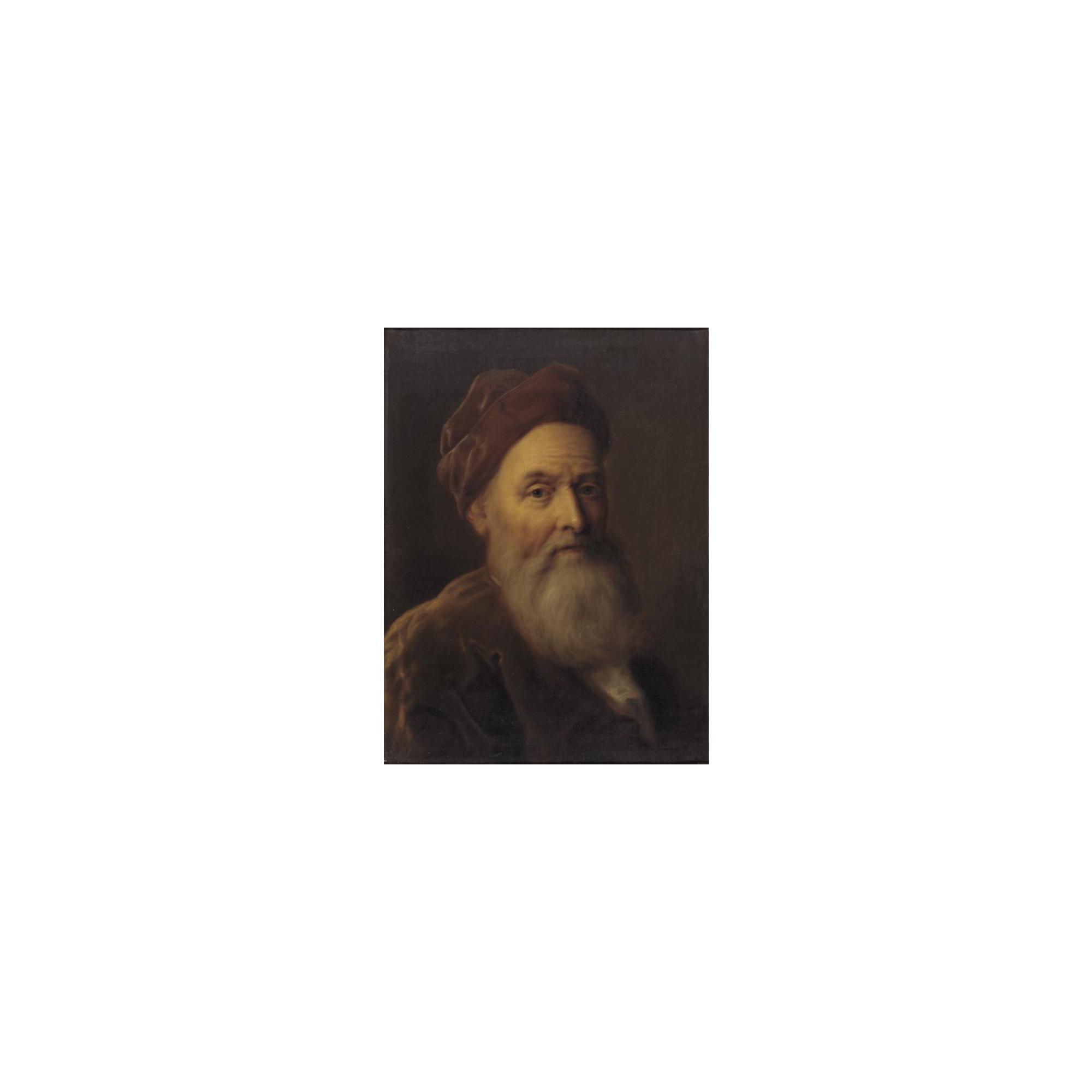 Balthasar Denner - Portrait Of A Man In A Red Beret