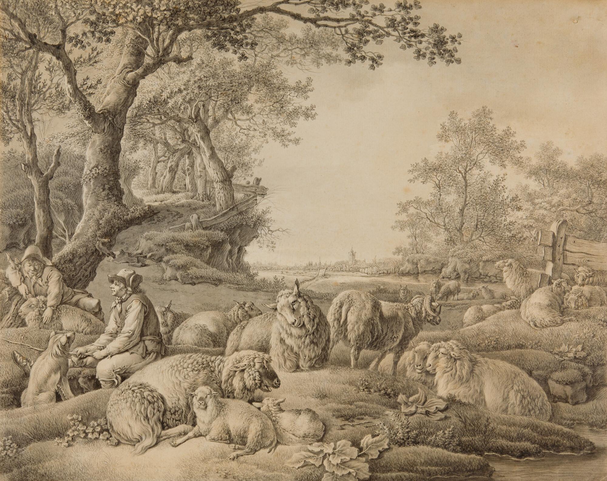 Balthasar Paul Ommeganck - 2 Bll.: Hirten mit ihrer Herde.