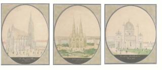 Balthasar Wigand - The Karlskirche, St Stephans, Votivkirche, Vienna; And Other Views Of Vienna