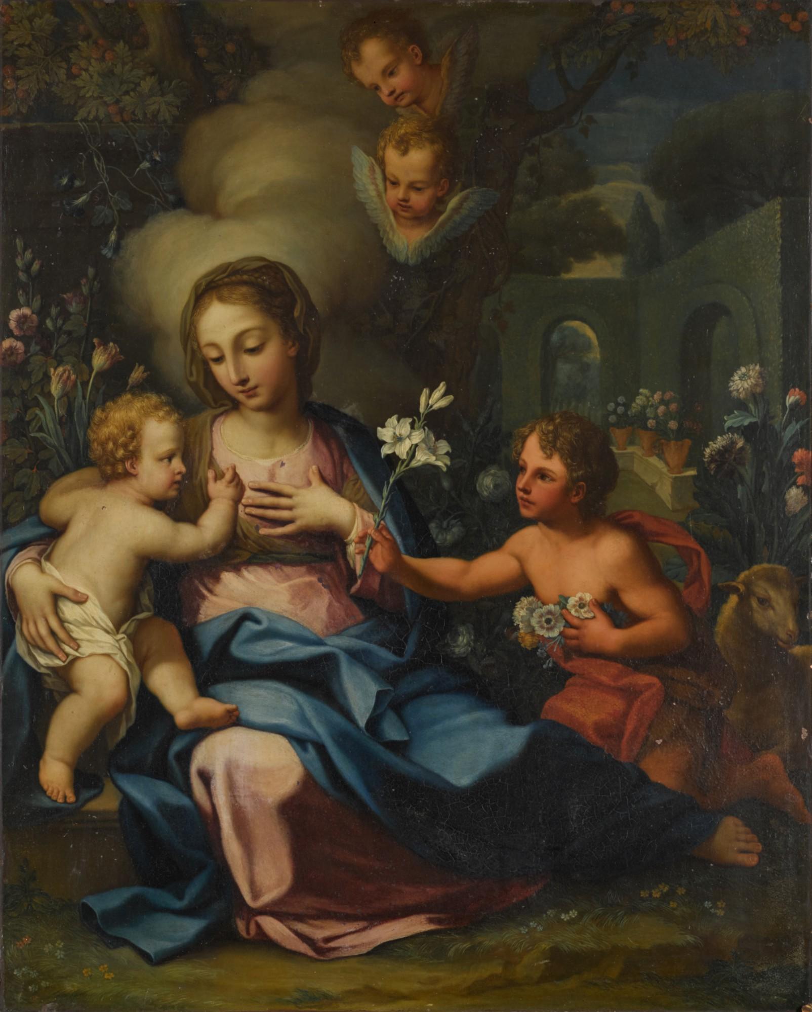 Balthazar Beschey - Madonna And Child With The Infant Saint John The Baptist