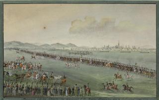Balthazar Wigand - A military exercise in Vienna, 21 September 1822 in the presence of Tsar Alexander of Russia