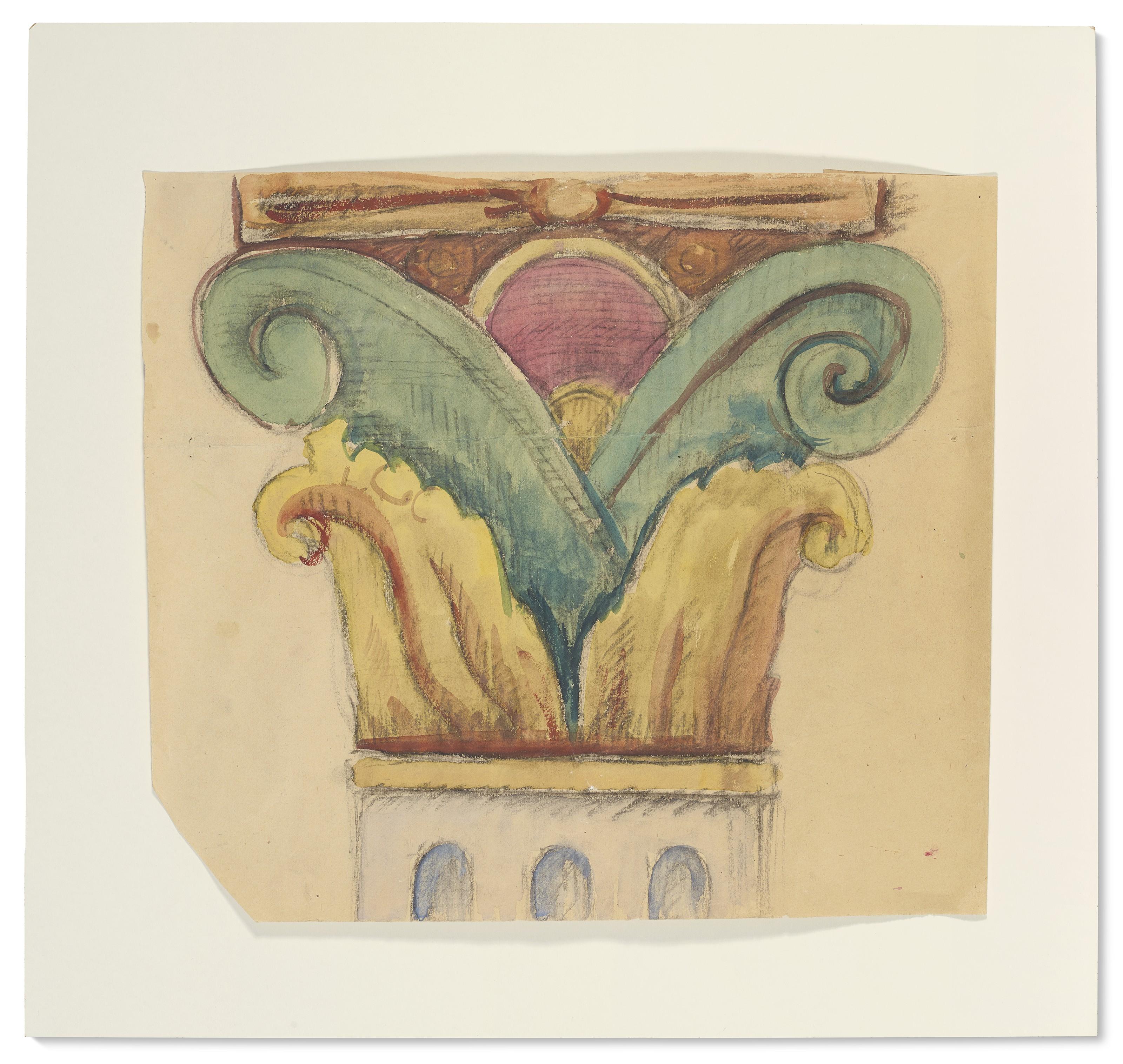 Balthus - Chapiteau, Projet De Décoration Pour La Chambre À Coucher D\'Antoinette De Watteville À La Villa Fleur D’Eau