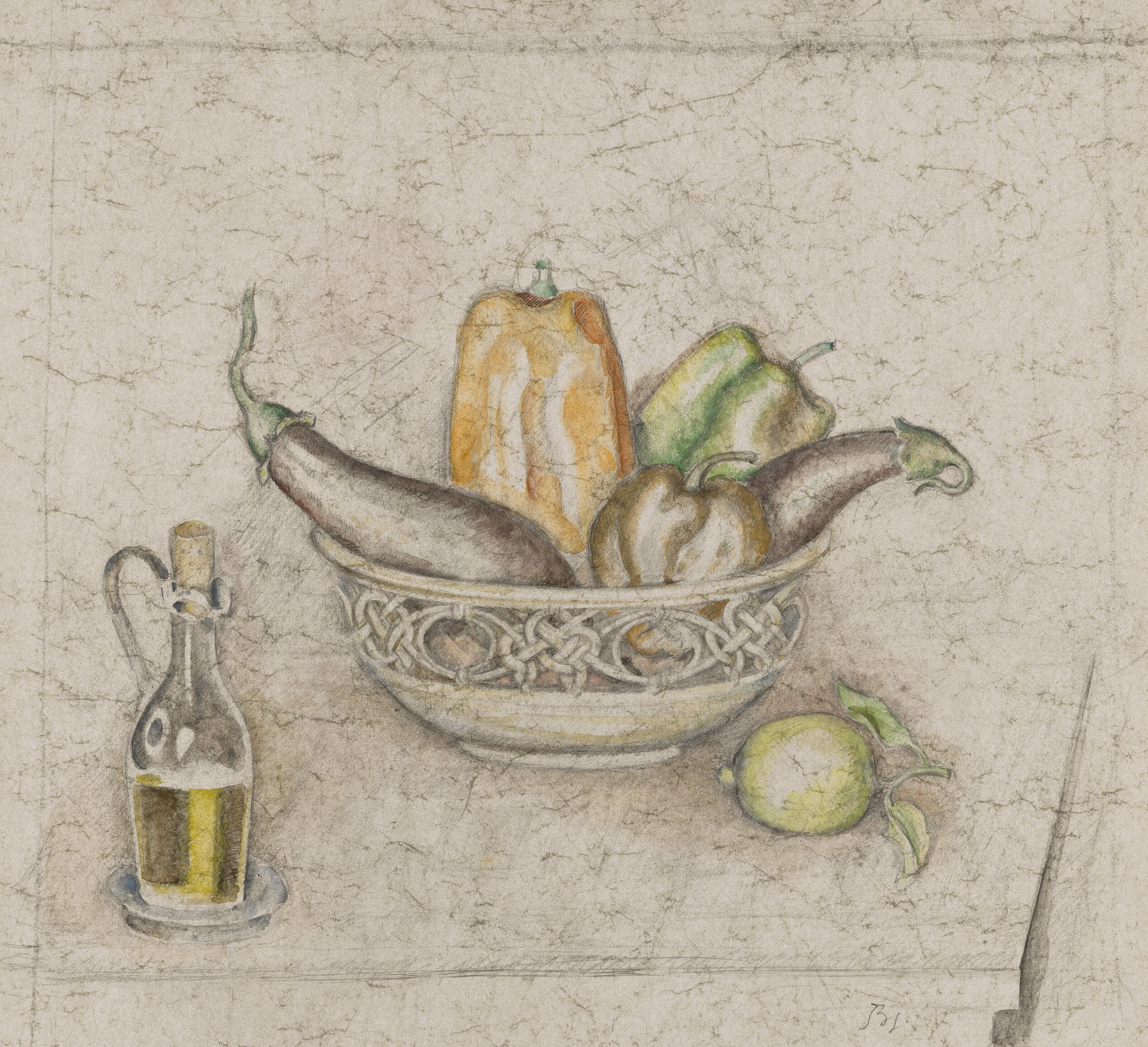 Balthus - Légumes dans un bol et huilier