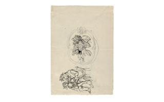 Balthus - Minotaure et jeune fille; projet de blason (recto); Sans titre (verso)