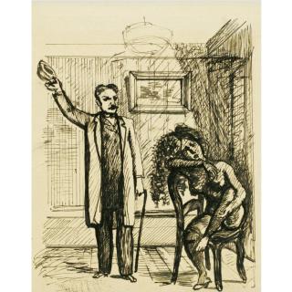 Balthus - Scène Satirique - Recto Félin Et Ballerine - Verso