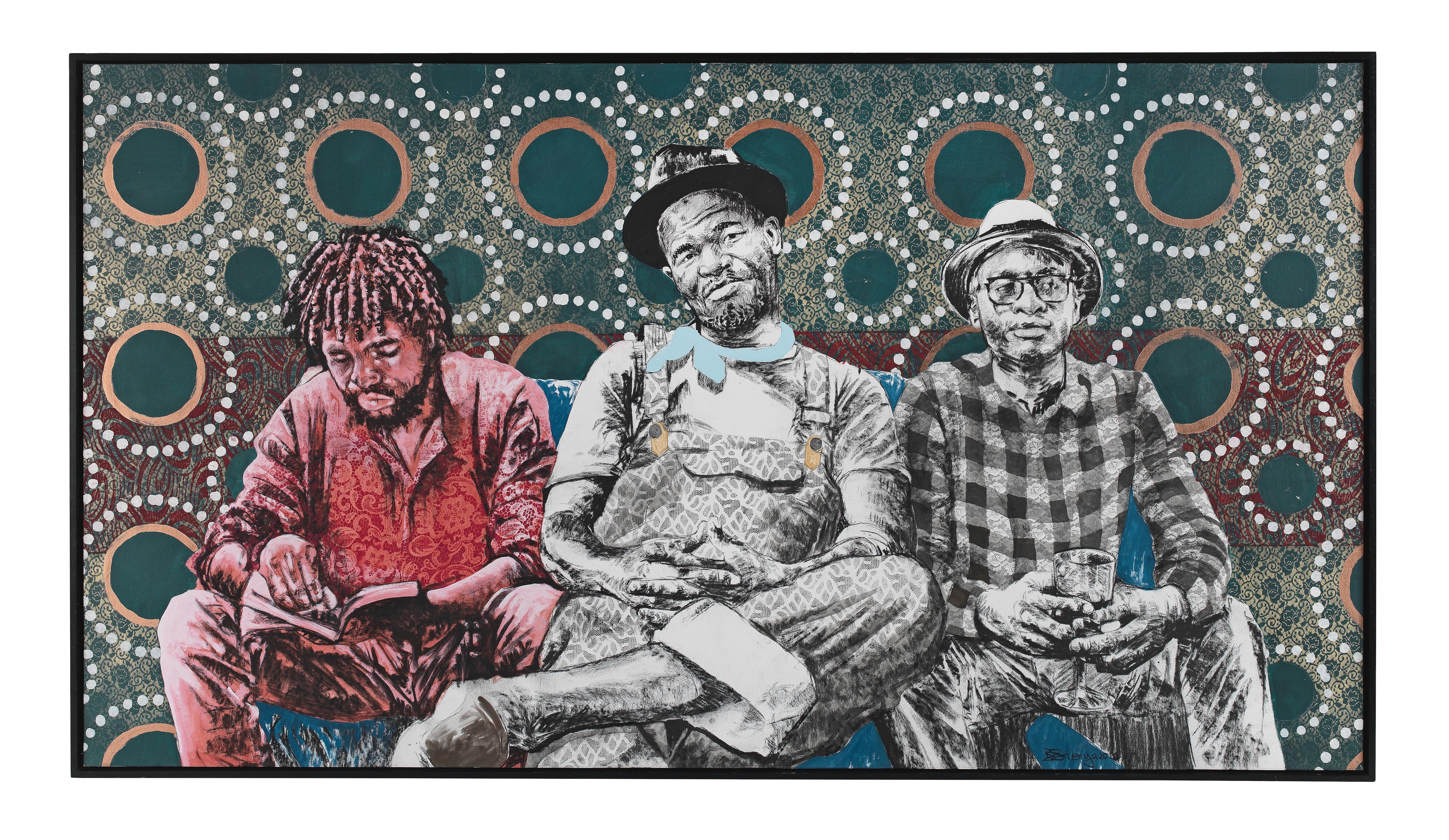 Bambo Sibiya - Three Men Seated