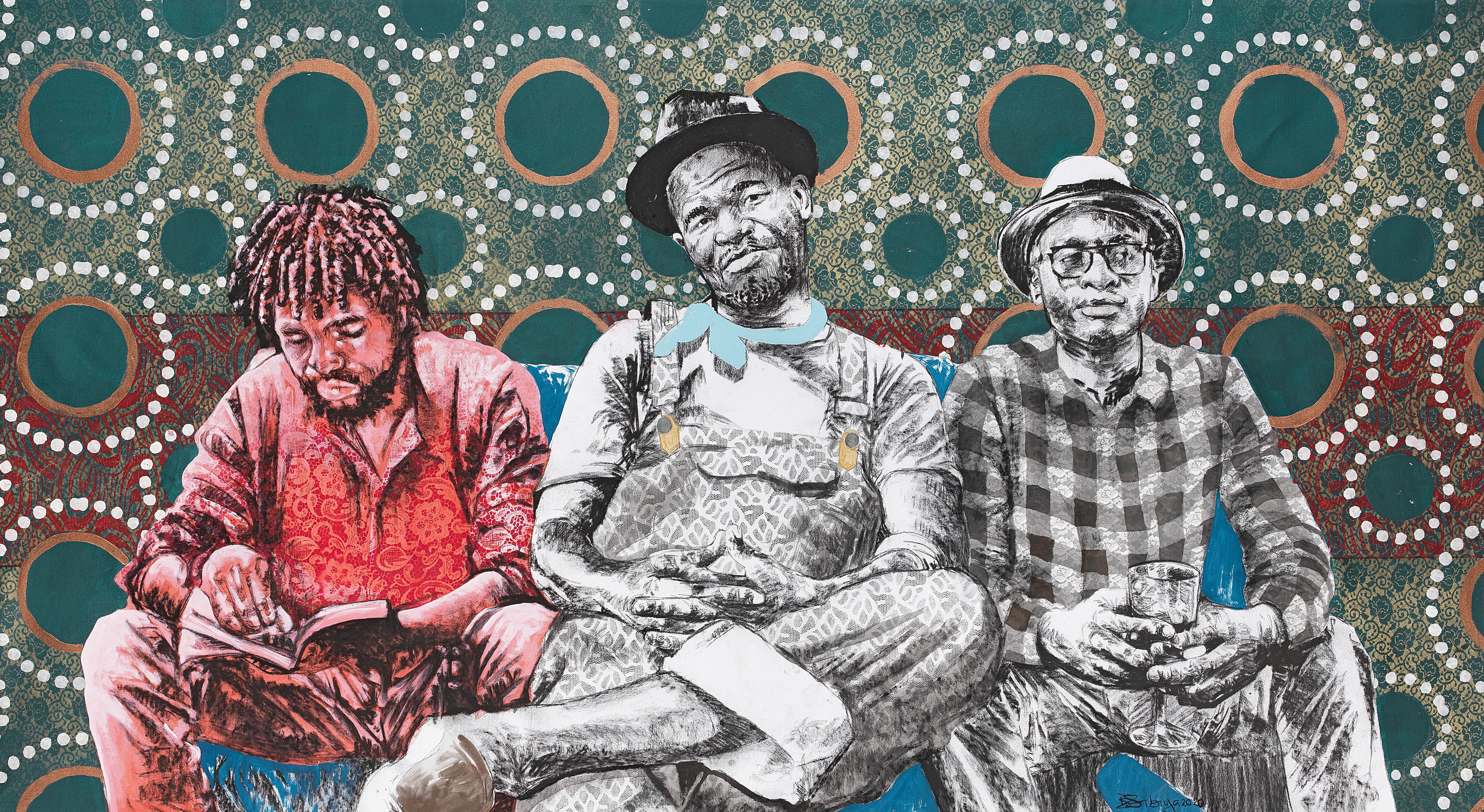 Bambo Sibiya - Three Men Seated