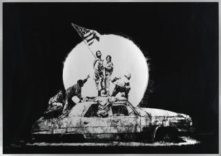 Banksy - Flag (Silver), 2006
