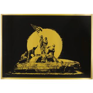 Banksy - Gold Flag