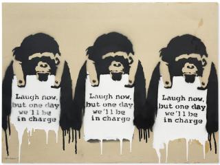 Banksy - Laugh Now But One Day We\'Ll Be In Charge