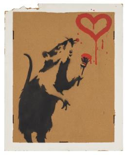 Banksy - Love Rat (White Border)