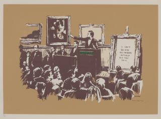 Banksy - Morons (Sepia)