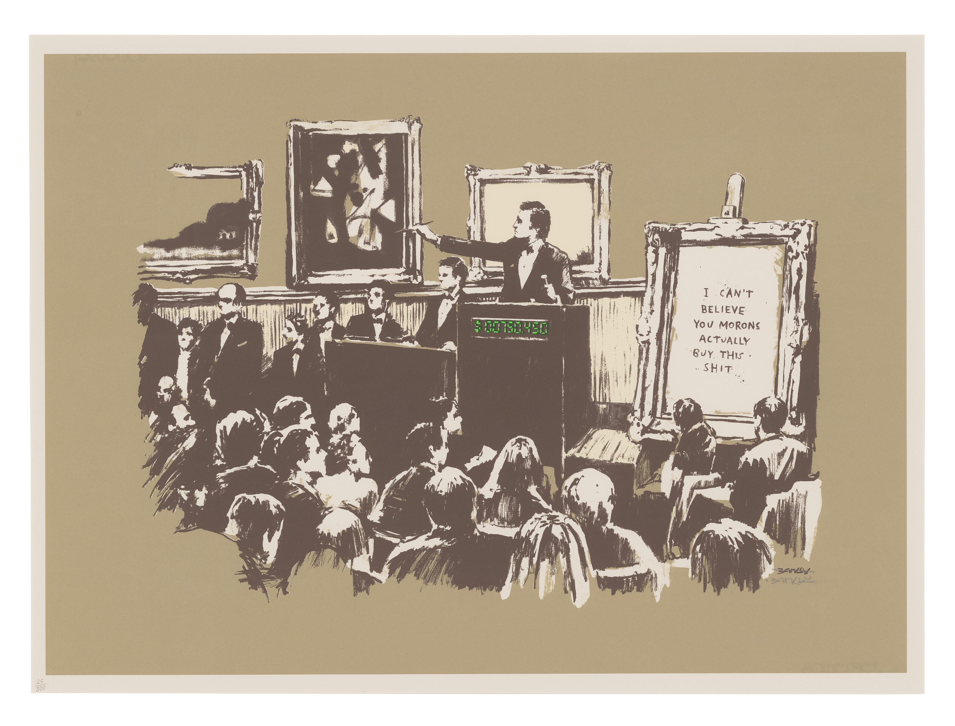 Banksy - Morons (Sepia)