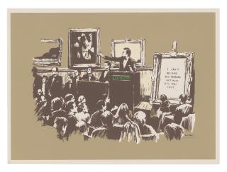 Banksy - Morons (Sepia)