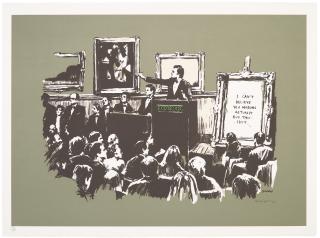Banksy - Morons (Sepia)