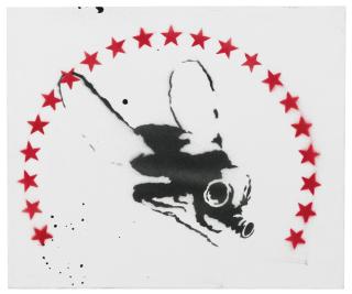 Banksy - Mosquitotagged On The Right Side Edge, Numbered 2/25 And Dated 2003  On The Reverse Acrylic And Spraypaint Stencil On Canvas