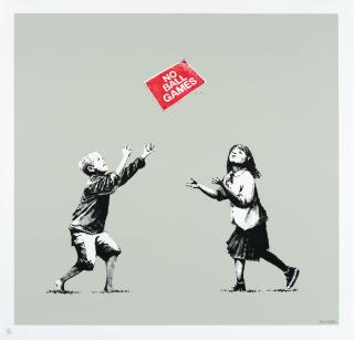 Banksy - No Ball Games (Grey). 2009.