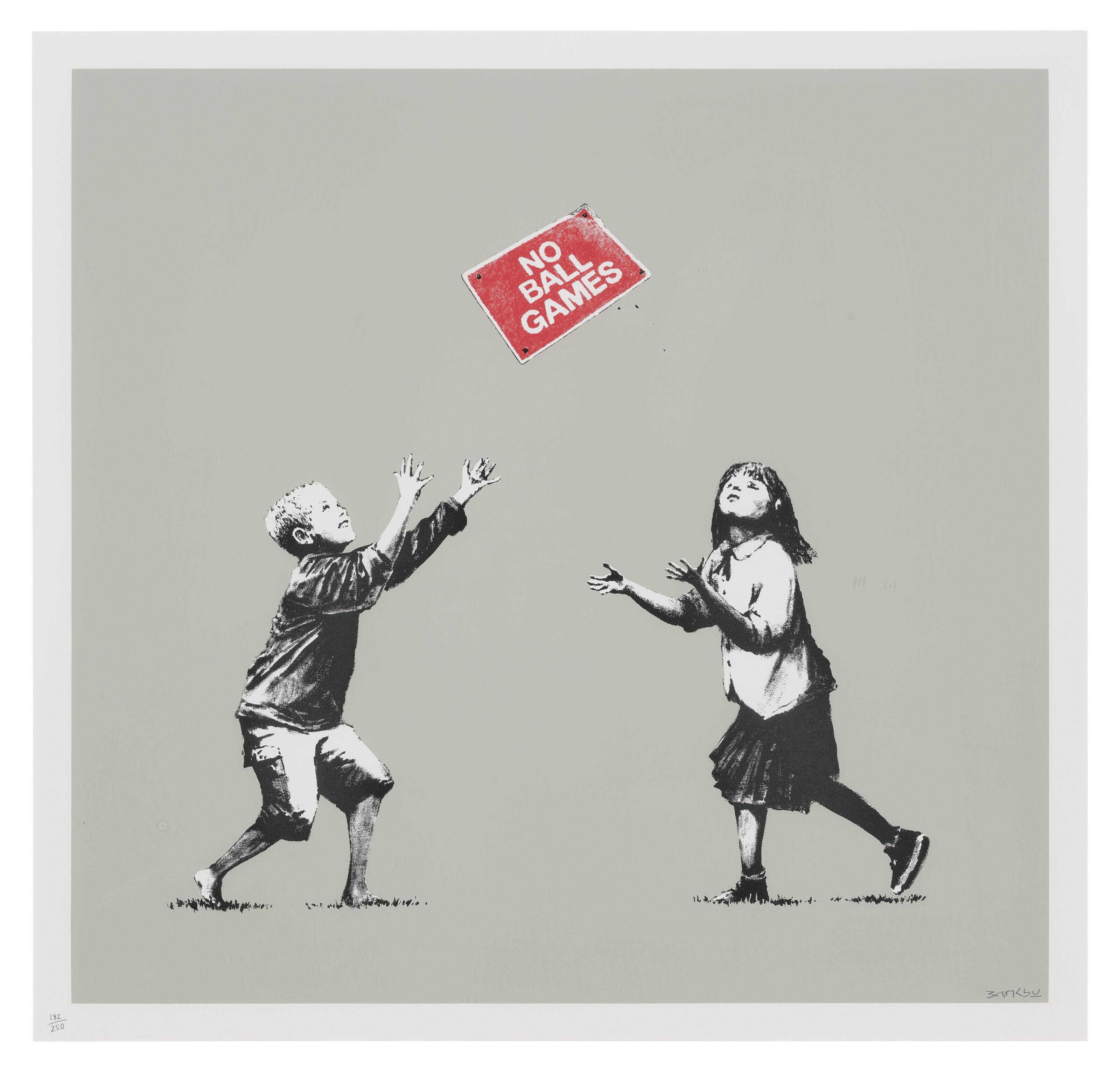 Banksy - No Ball Games (Grey)