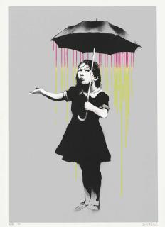 Banksy - NOLA (Pink and Yellow Rain)