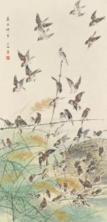 Bao Shaoyou - Sparrows and Hay