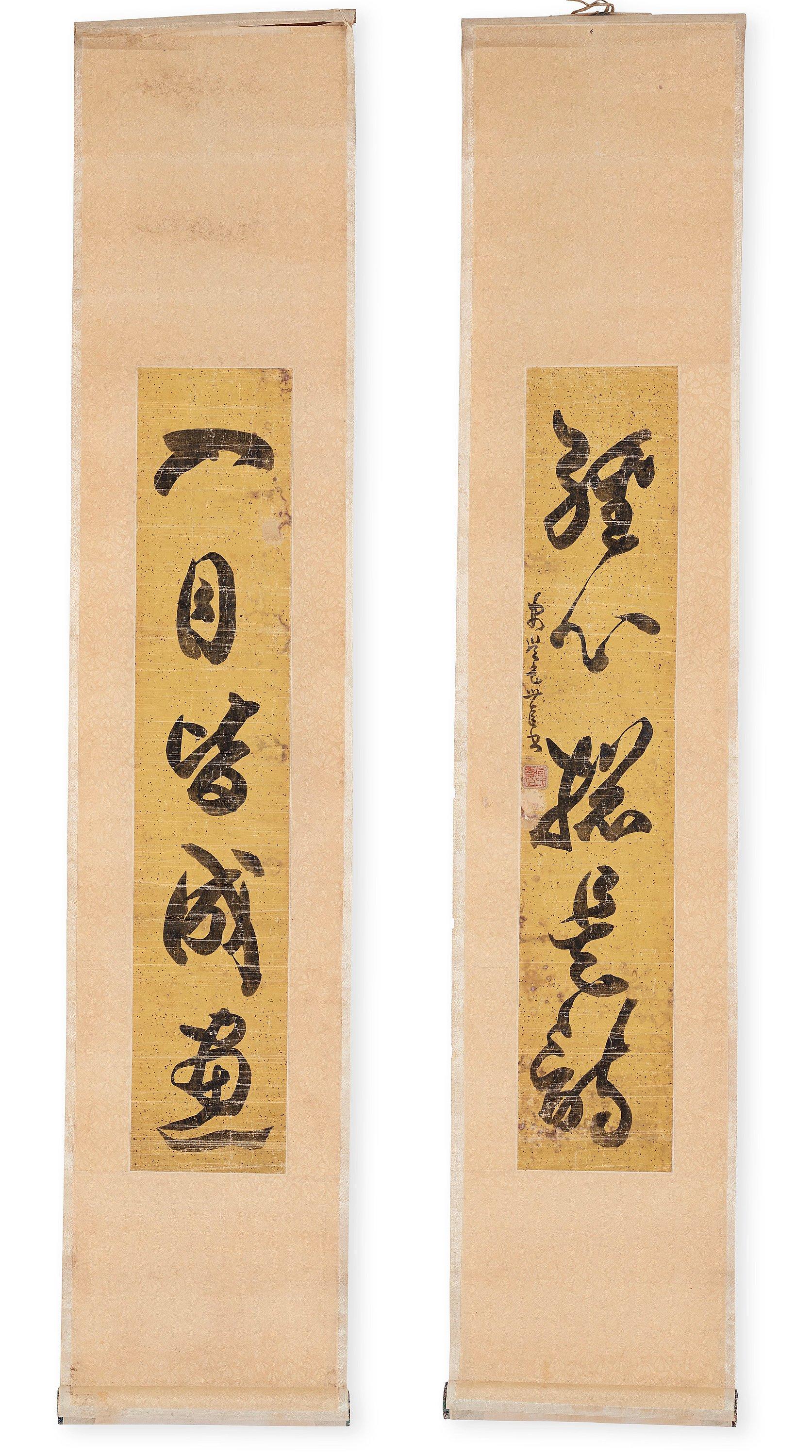 Bao Shichen - Two scroll paintings with calligraphy