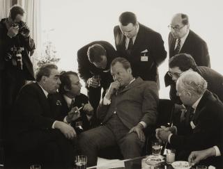 Barbara Klemm - Leonid Breschnew, Willy Brandt, Staatsbesuch, Bonn