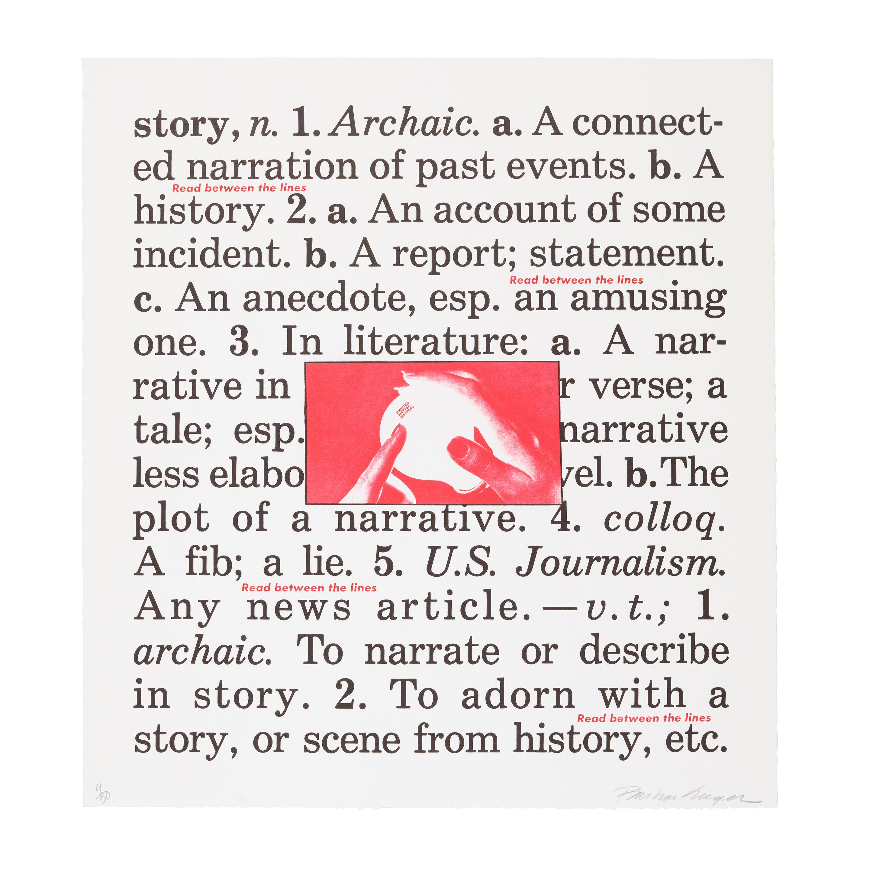 Barbara Kruger - Untitled (Read between the lines)