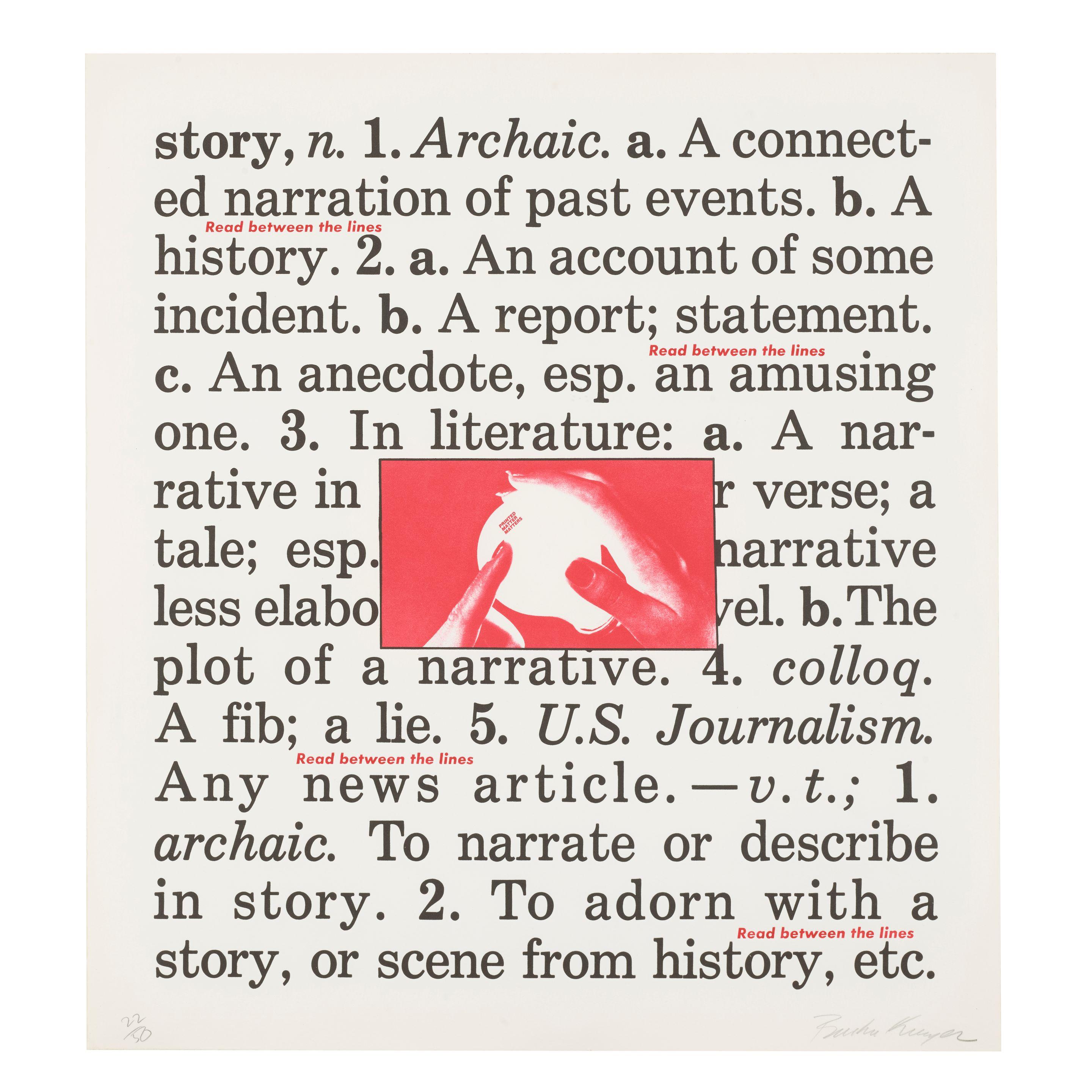 Barbara Kruger - Untitled (Read between the lines)