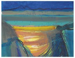 Barbara Rae, R.A. - Low Tide towards Raasay