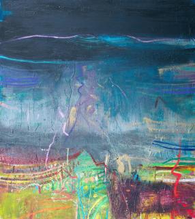 Barbara Rae RA RSA RSW - Evening - Sierra de Lújar