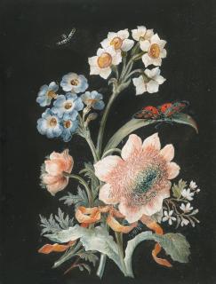 Barbara Regina Dietzsch - Blumengebinde aus Anemonen, Narzissen und Primeln