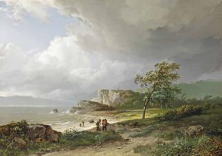Barend Cornelis Koekkoek - A Breezy Day Along The Coast