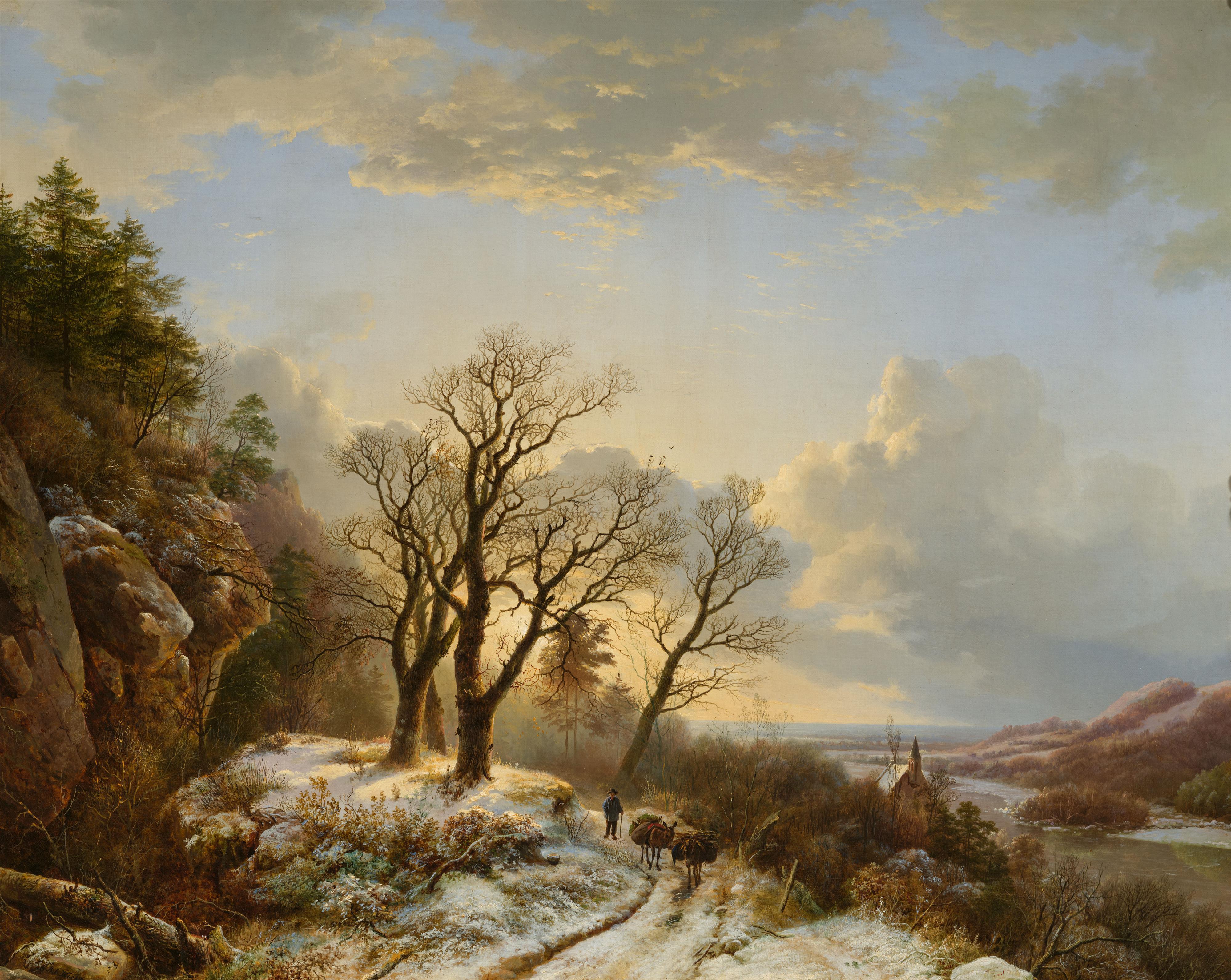 Barend Cornelis Koekkoek - Große Winterlandschaft