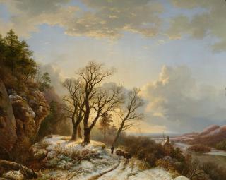 Barend Cornelis Koekkoek - Große Winterlandschaft