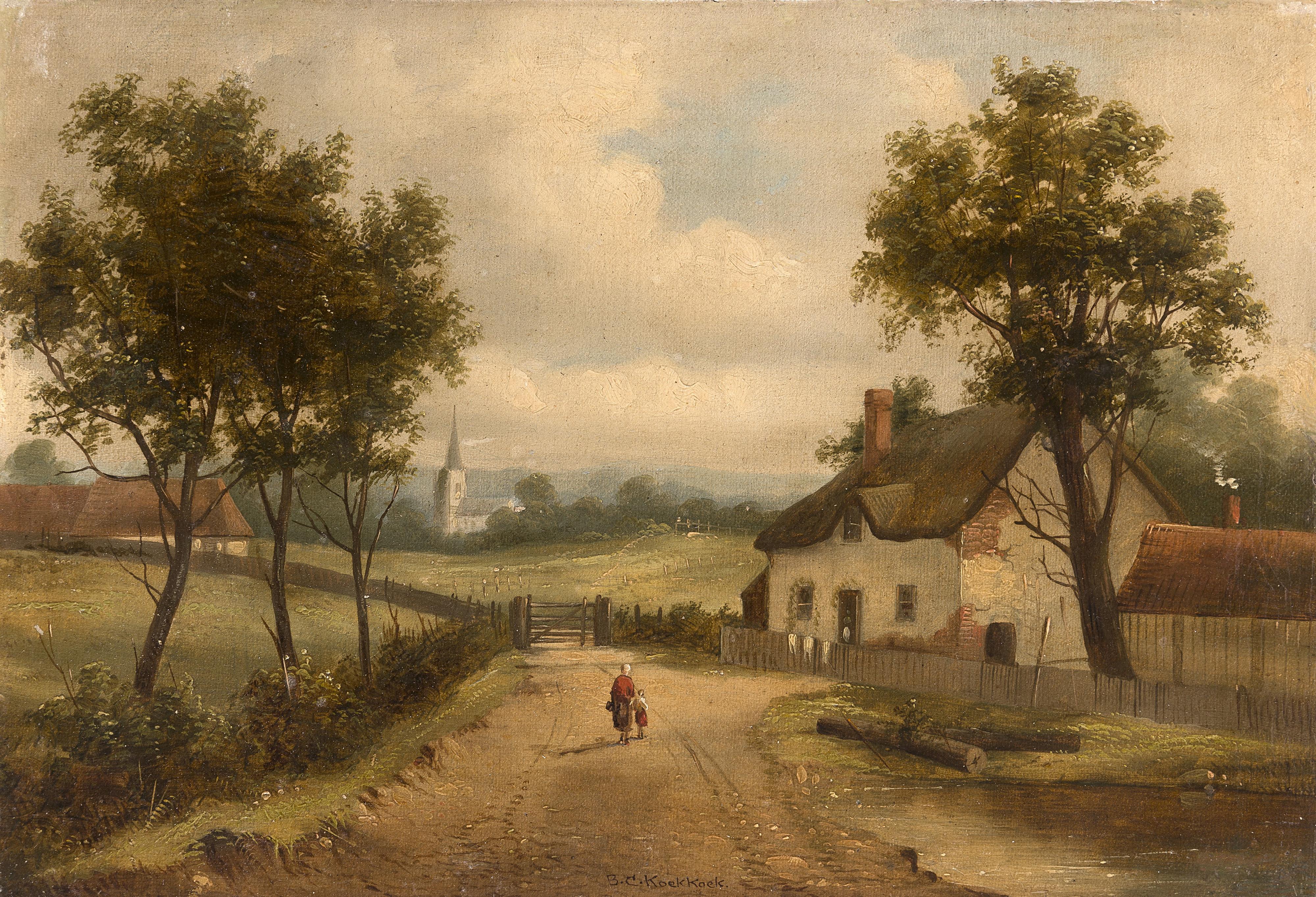 Barend Cornelis Koekkoek - Paesaggi nordici con viandanti