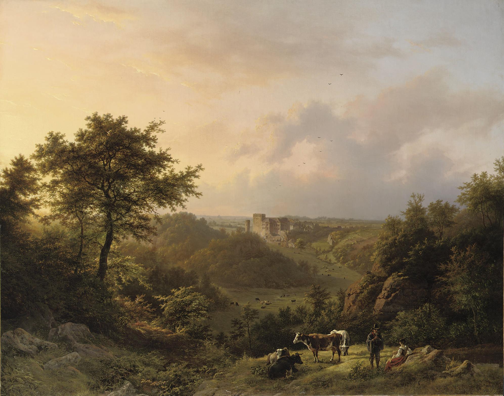 Barend Cornelis Koekkoek - Paysage Montagneux Dans Le Grand-Duché De Luxembourg: The Stronghold Hollenfels, Luxembourg