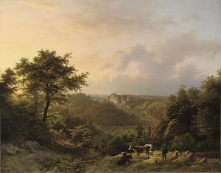 Barend Cornelis Koekkoek - Paysage Montagneux Dans Le Grand-Duché De Luxembourg: The Stronghold Hollenfels, Luxembourg