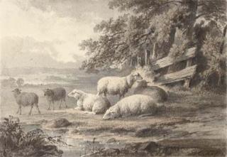 Barend Cornelis Koekkoek - Sheep in a meadow