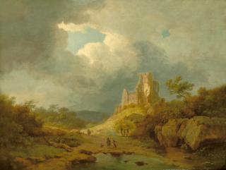 Barend Cornelis Koekkoek - Stürmische Landschaft mit Ruine.