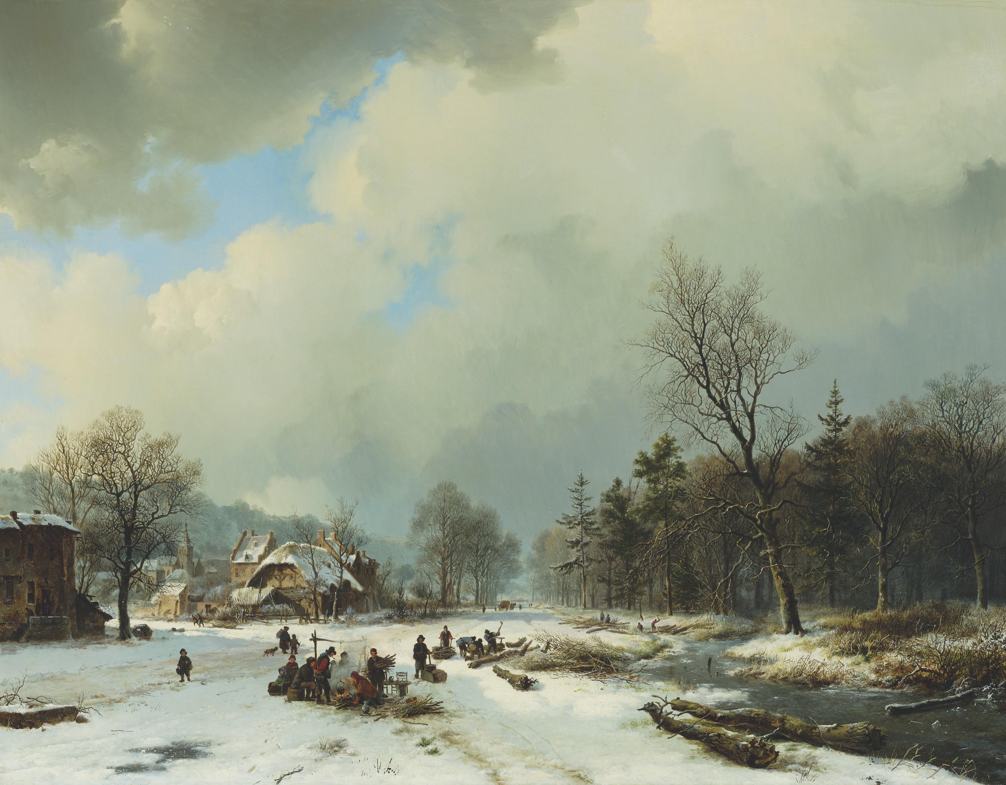 Barend Cornelis Koekkoek - Winter scene