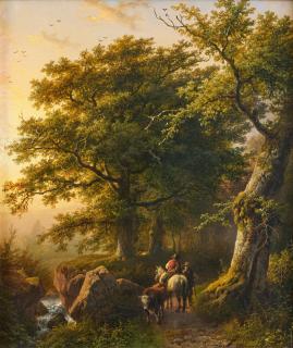 Barend Cornelis Koekkoek - Zwei Gemälde (Pendants): Der Sommer und Der Winter