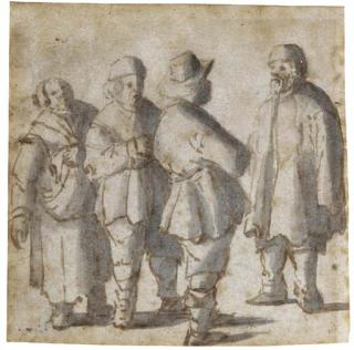 Barent Avercamp - A group of four peasants