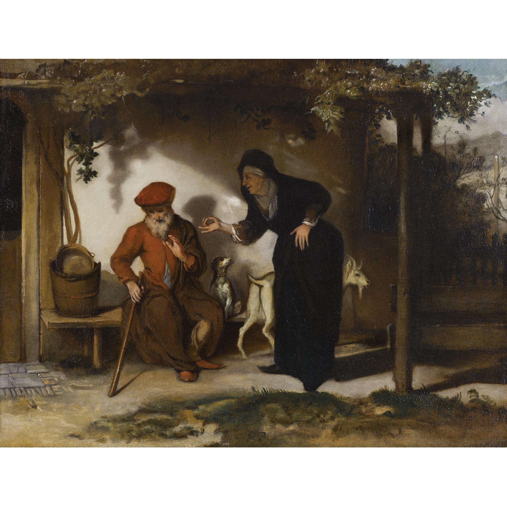 Barent Fabritius - Tobit And His Wife Anna With A Goat