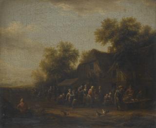 Barent Gael - A Fish Market In A Village Square; A Poultry Market Before A Village Inn