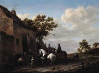 Barent Gael - Travellers at a blacksmith\'s