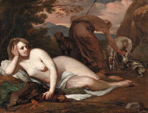 Barent Graat - Diana the Huntress in a landscape