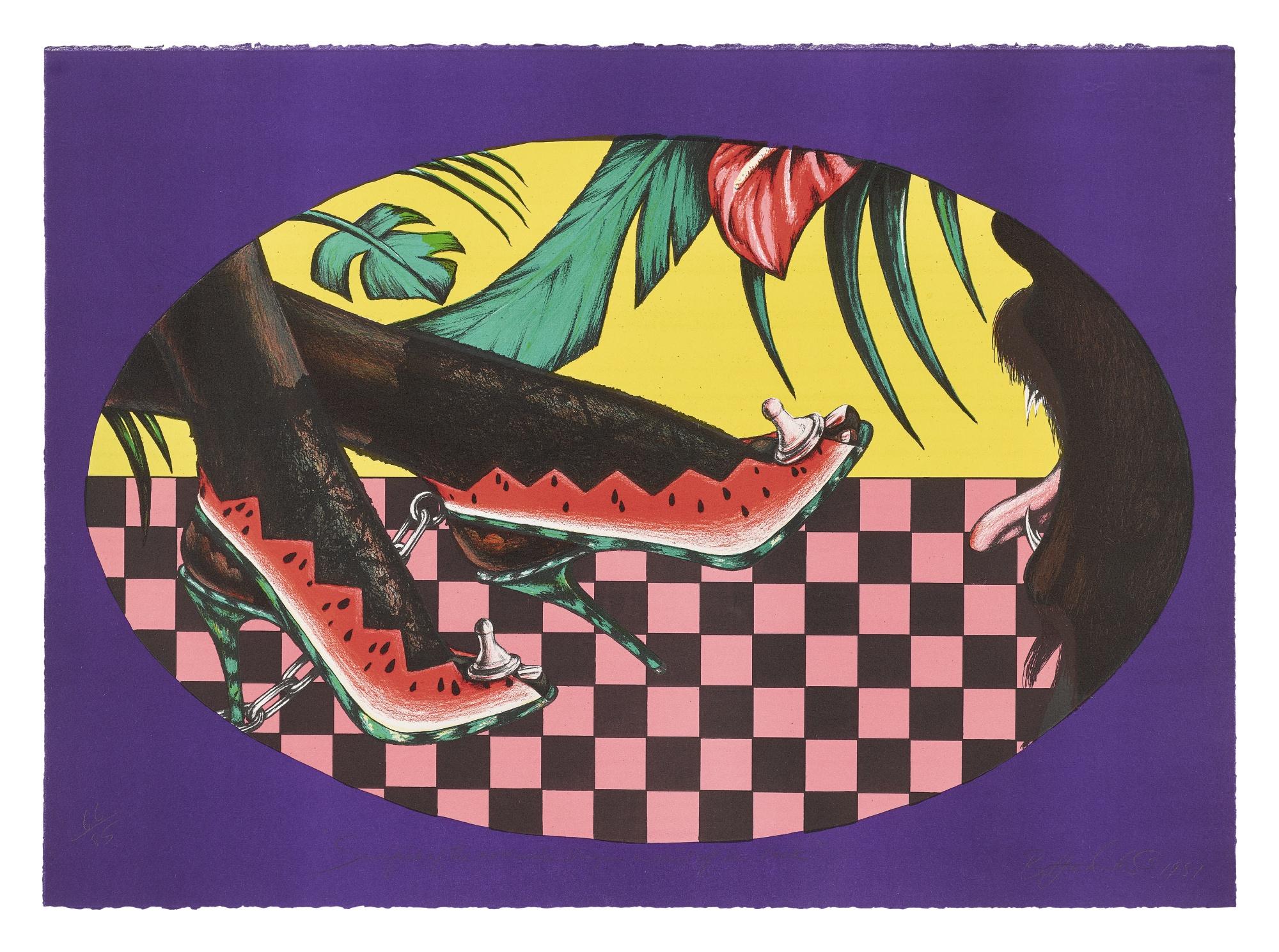 Barkley L Hendricks - Sacrifice Of The Watermelon Virgin Or Shirt Off Her Back, 1987