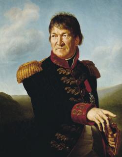Baron Antoine-Jean Gros - Portrait of Baron Ségoing de Laborde, half-length, in military uniform, wearing the red ribbon and enamel star of the Imperial order of the Legion of Honour, in a landscape