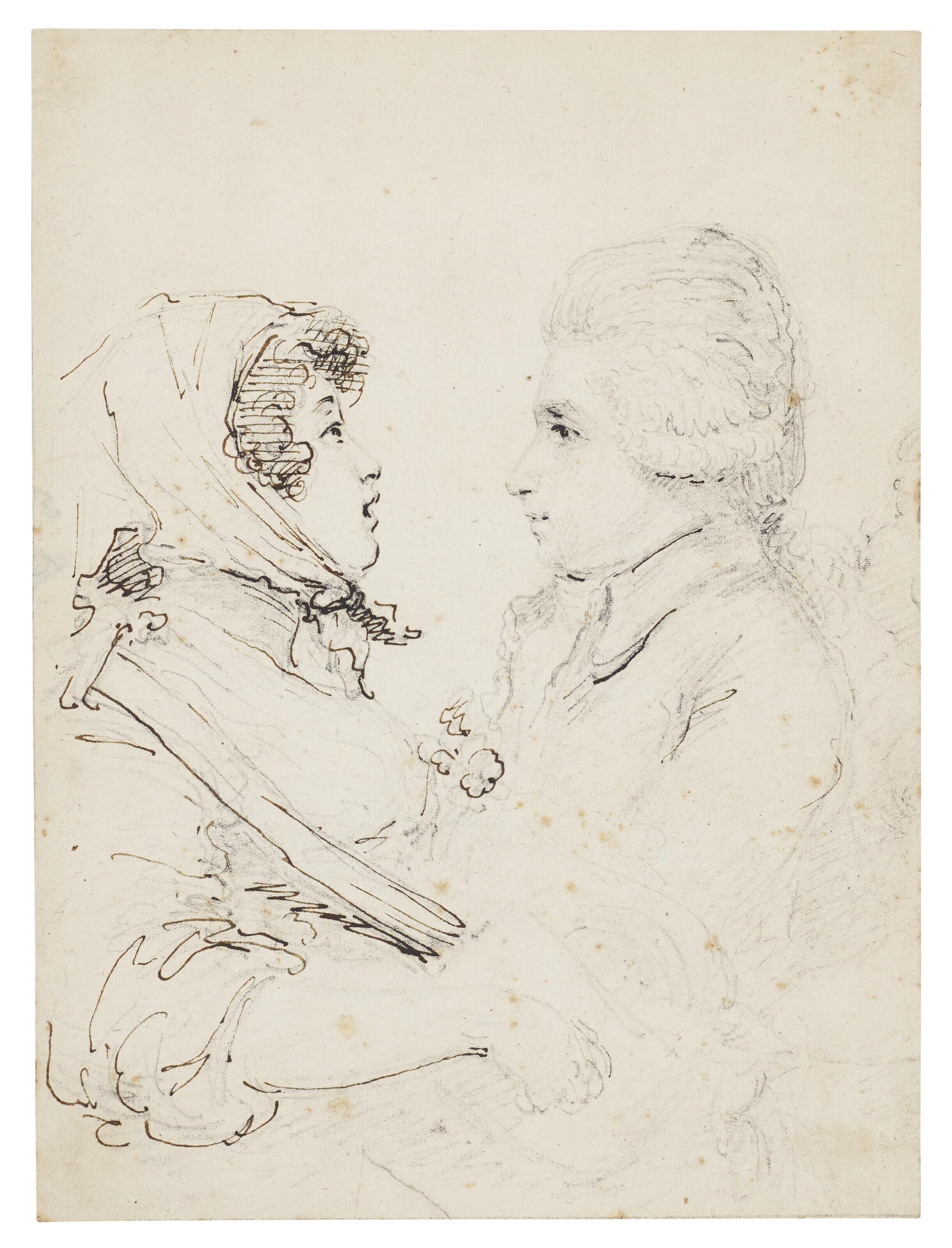 Baron Dominique Vivant-Denon - A woman and a man in profile